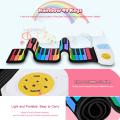 49 Keys Colorful Silicon Flexible Hand Roll Up Piano Electronic Keyboard Organ Built-in Speaker Enlightenment Music Gift