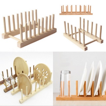 Kitchen Drainer Dish Drain Drying Storage Rack Tray Display Rack Kitchen Storage Desk Wooden Book Magazine Rack