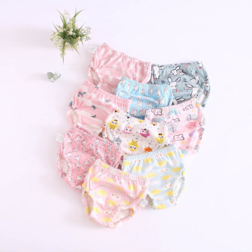 10pcs/lot 6 Layer Gauze Soft Baby Cartoon Reusable Cloth Diaper Kids Training Pants Washable Nappies for Boys Girls