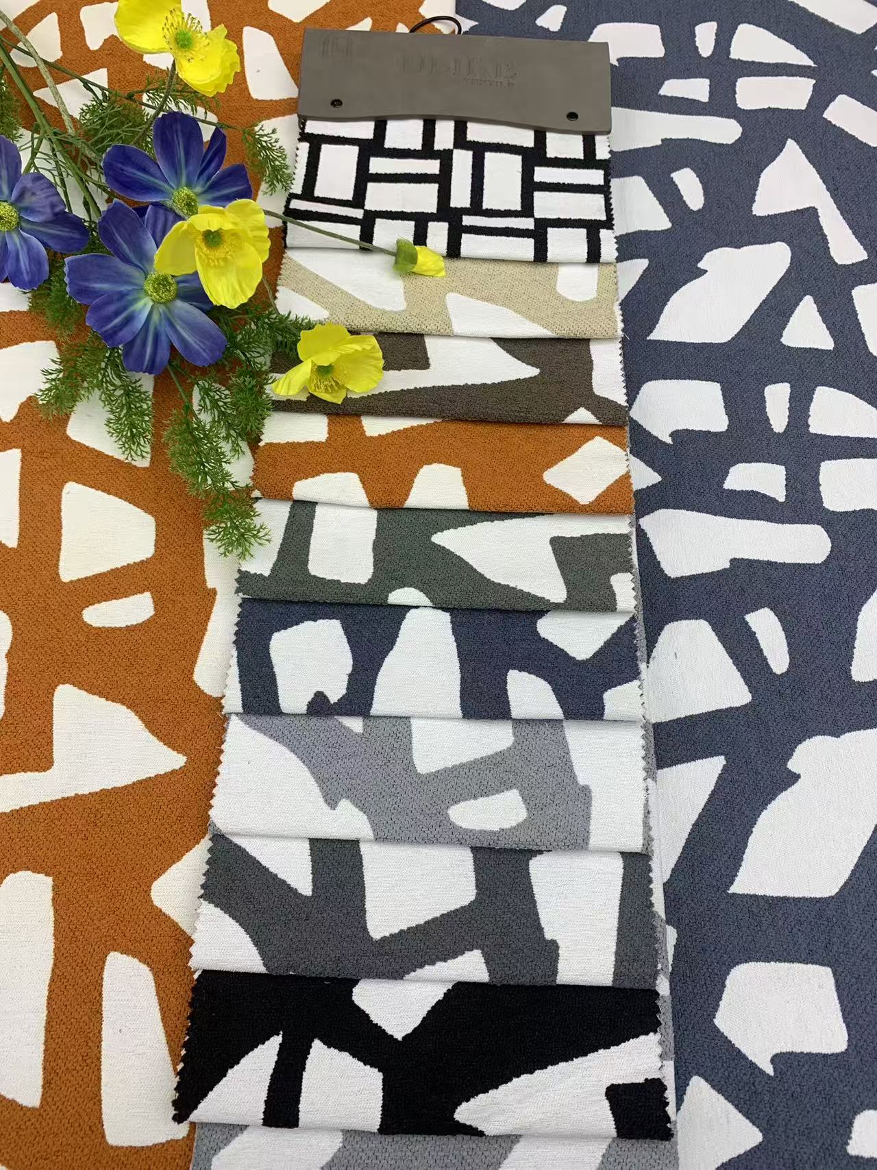Multi Color Geometric Upholstery Fabric