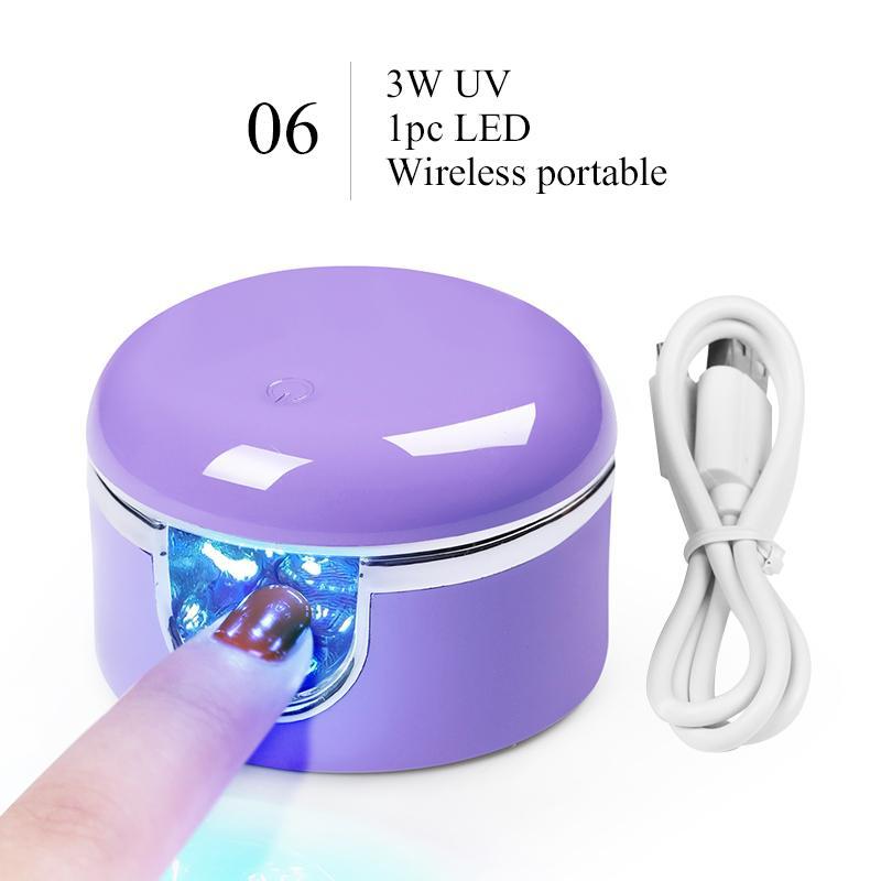 3W Mini Monodactylism LED UV Nail Lamp Nail Polish Dryer Manicure Tools USB UV Gel Auto Sensor Nail Art Equipment Fast Drying