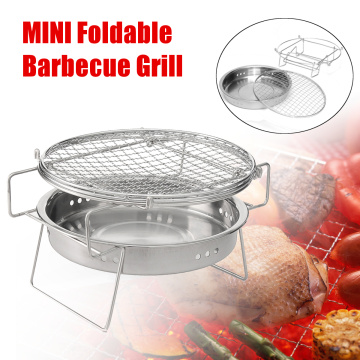 Outdoor Mini BBQ Grill Stainless Steel BBQ Grill Folding BBQ Grill Barbecue Accessories Portable BBQ Cooking Tools For Camping