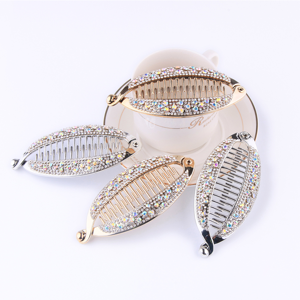 Crystal Rhinestone Fish Shape Hair Claw Clips Hair Jewelry Banana Barrettes Hairpins Hair Accessories For Women DIY Hair Styling