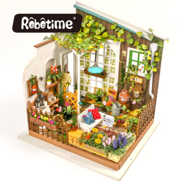 Robotime Dropshipping DIY Dollhouse Miniature with Light Doll House Furniture Wooden Dollhouse Kits Gift Toys for Children