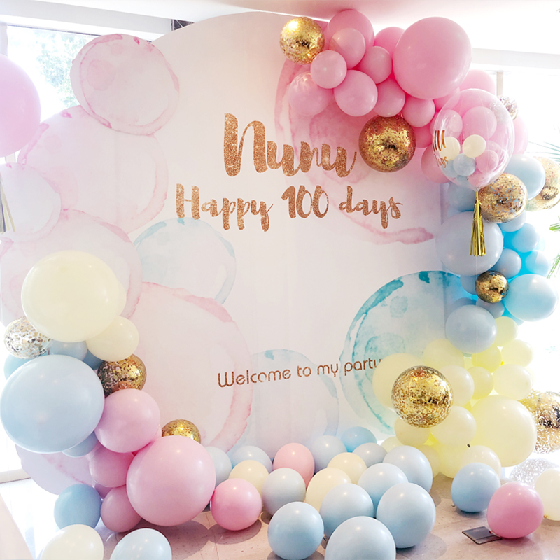 122pcs Macaroon Balloons Garland Latex Balloons Arch Happy Birthday Party Decor Kids Adult Wedding Baby Shower Decoration