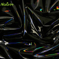 150cm*100cm Black Off-color Magic Fabric Highlight PU Film Black Magic Color Fabric Colorful Laser Colorful Down Jacket Fabric