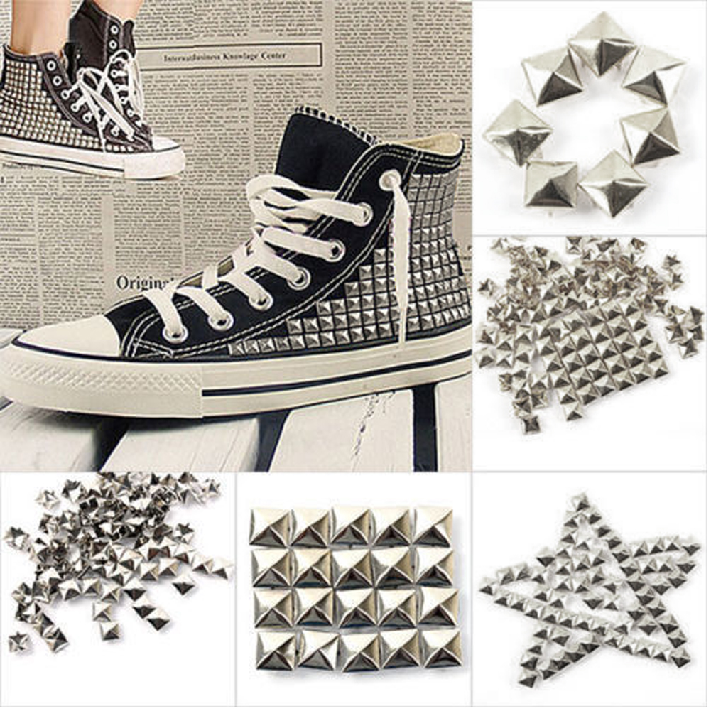 WITUSE Cheap! 100 Pcs/Lot Garment Rivets Rock Punk Silver Spikes Stud Revit Trim DIY Hand Make Clothing Shoes Bag Garment Rivit