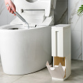 Narrow Trash Can Toilet Brush Set Bathroom Plastic Waste Bin Dustbin Kitchen Garbage Bucket Trash Bin Household Cleaning Tools