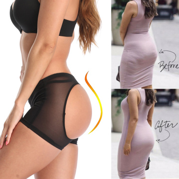 Women Hip Control Panties Mesh Hollow out Hole Sexy Ass Hip Enhancer Butt Lift Shaper Buttocks Push up Shapewear Lingerie Boxer