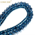 Wholesale AAA Faceted Dark Blue Crystal Round Natural Stone Beads Quartz For Jewelry Making DIY Bracelet Necklace 6/8/10 mm