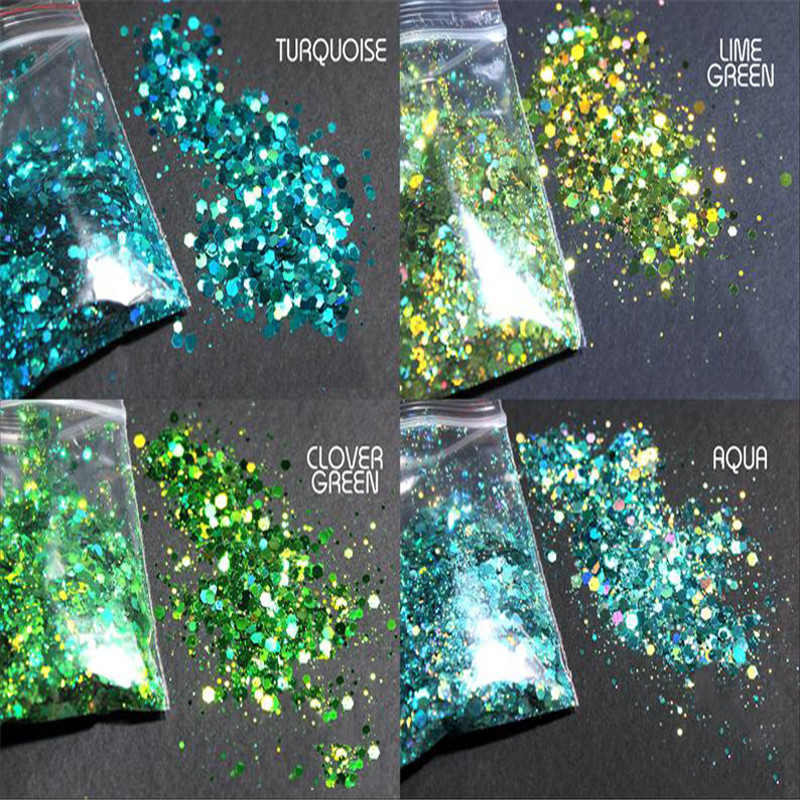 Chunky Colors Bulk Glitter 50grams 24 Colors POLYESTER HOLOGRAPHIC Chunky Holographic Glitter Holographic Glitter Mix -HJ4541077