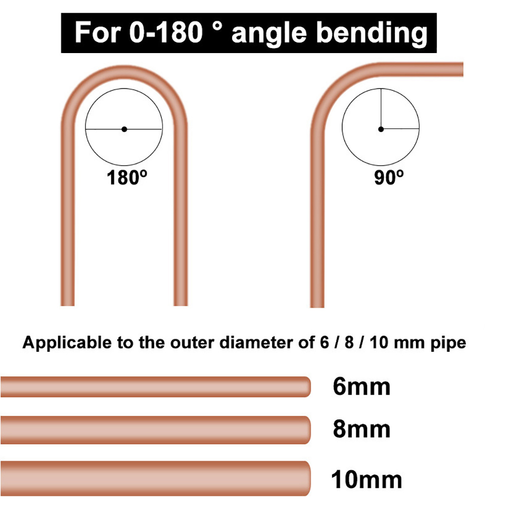 3-In-1 Manual Tubing Bender 1/4" 5/16" 3/8" Pipe180 Degree Tube Bender Water Gas Pipe Plumbing Bending Tool for Copper Brass