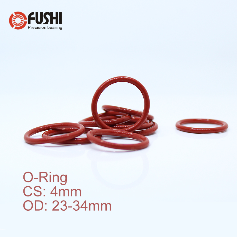 CS4mm Silicone O RING OD 23/24/25/26/27/28/29/30/31/32/33*4 mm 50PCS O-Ring VMQ Gasket seal Thickness 4mm ORing White Red Rubber