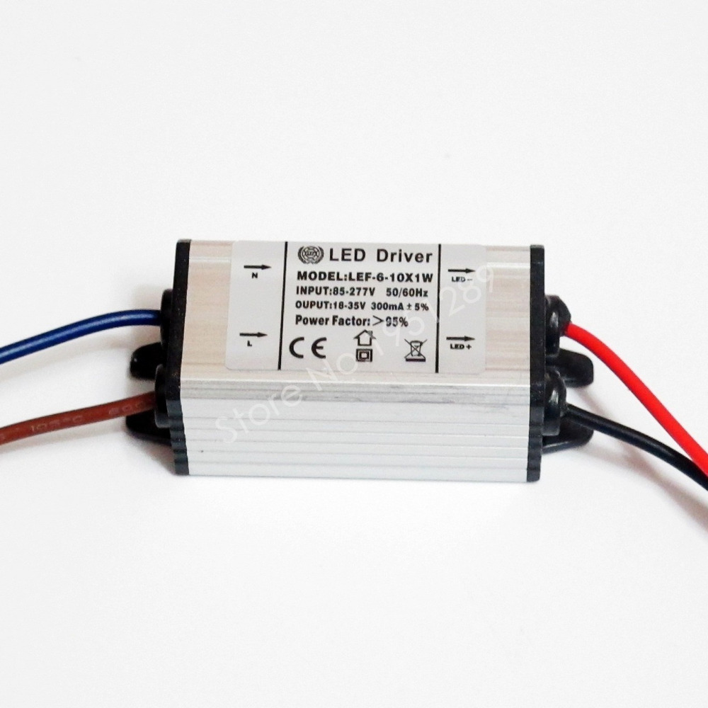 CE Certified IP67 300mA 6-10x1W Led Driver 6W/7w/8W/9W/10w Power Supply DC 18V - 35V AC 110V 220V for LED lights