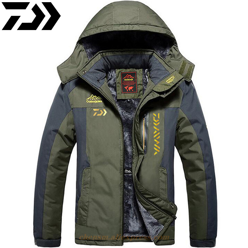 DAIWA Men Suit for Fishing Jacket Waterproof Windproof Warm Thick Pants Fishing Shirt Sports Fishing Suit Winter Fishing Wear