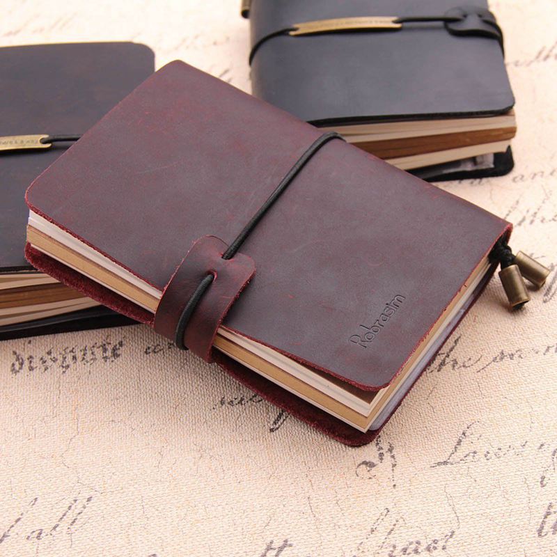 Handmade Traveler's Notebook, Leather Travel Journal Notebook for Men & Women, Perfect for Writing, Gifts, Travelers, 5.2 x 4 In