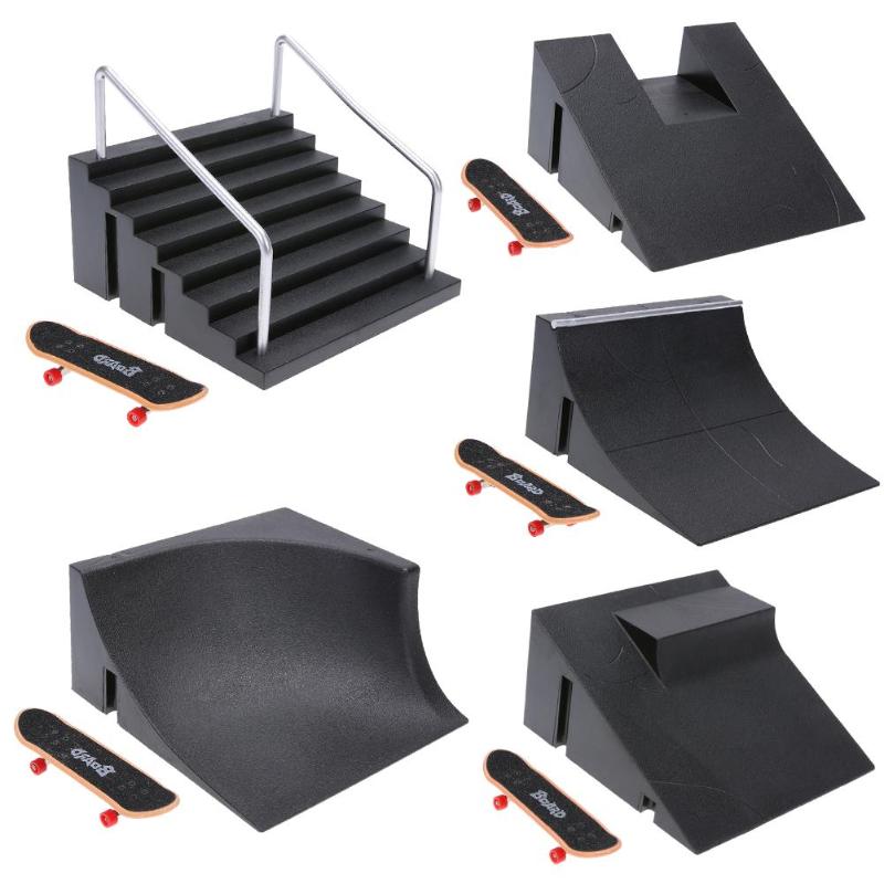 Training Games Finger Skating Board with Ramp Parts Track Kids Toys Gift kate Park Fingerboard Mini Skateboard Toys