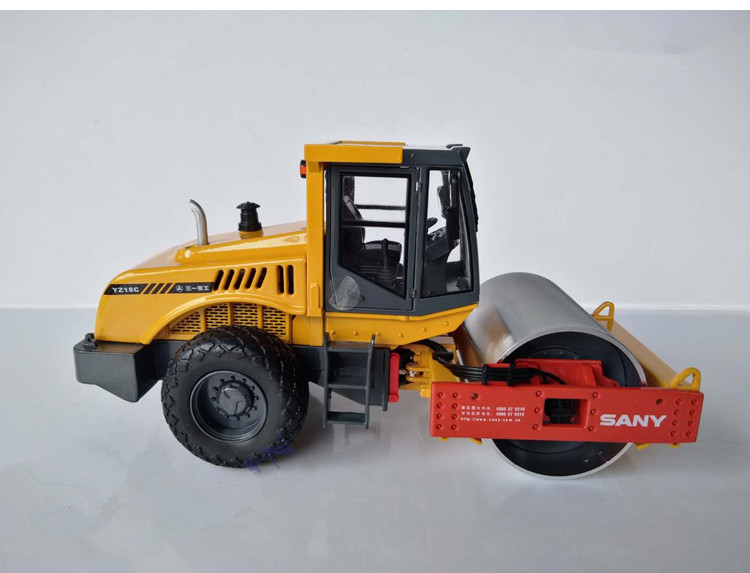 Collectible DieCast Toy Model 1:35 Scale SANY YZ18C Single Road Roller Compactor Engineering Machinery Vehicles for Decoration