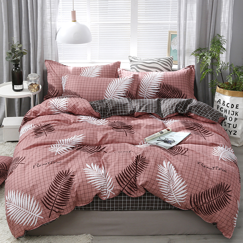 Bedding Set 4Pcs/Set 21Style Bed Sheet Pillowcase & Duvet Cover Sets Stripe Aloe Cotton Bed Set Home Bed Textile Products