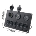 12V 6 Buttons Waterproof Car Auto Boat Marine LED Rocker Switch Panel Dual USB Circuit Breakers Rocker Switch Control Panel