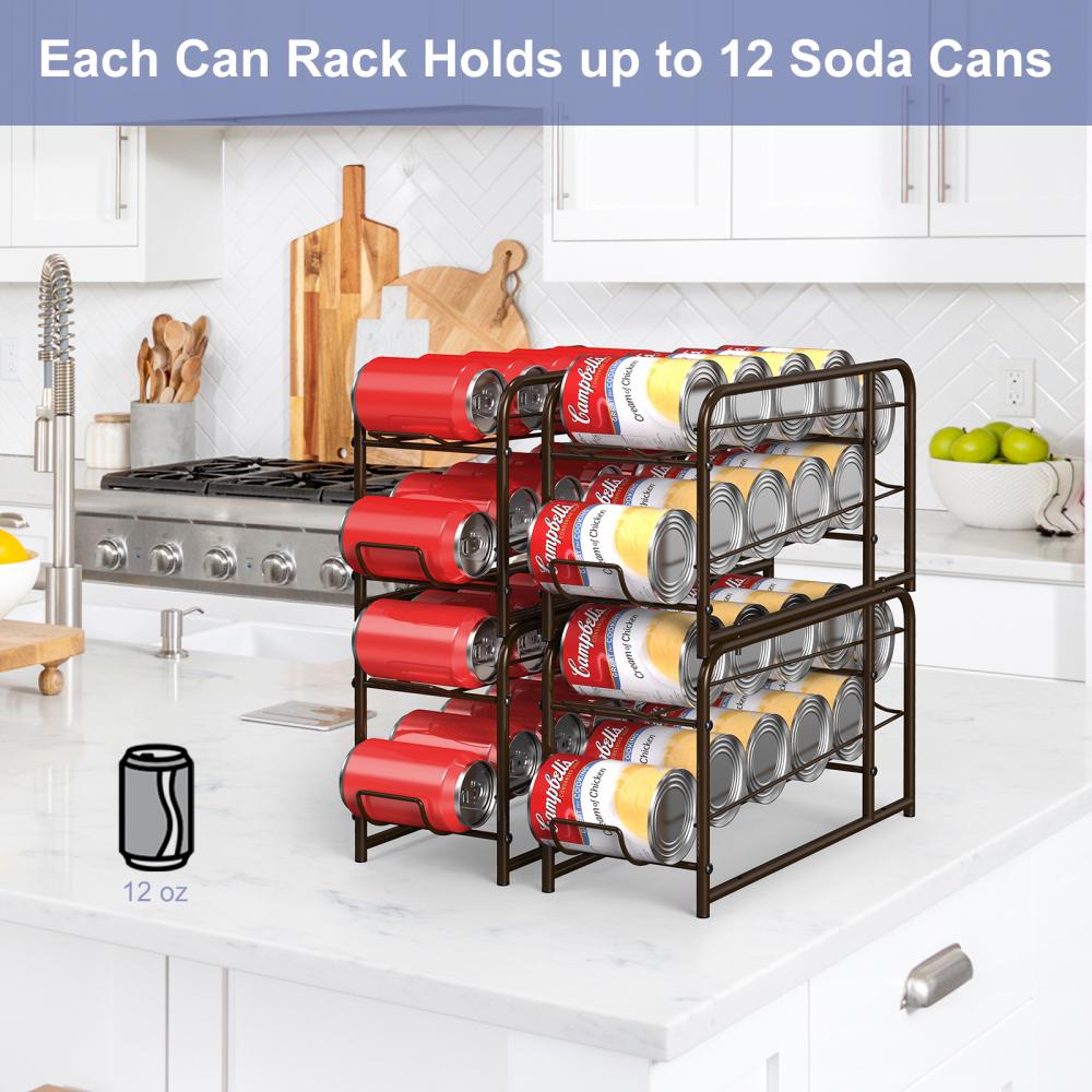 Bronze Soda Can Organizer Storage Shelf for Kitchen