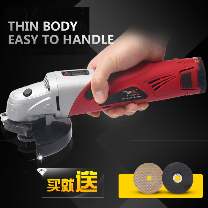 12-Volt 2000mAh Cordless Lithium-ion Angle Grinder Tool 100mm Disc Electric Angler Sander Wheel Grinder Woodworking Buffer Tool