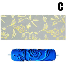 7 Inch Rubber Printing Pattern Roller Wall Paint Rubber Roller Embossed Flower Pattern DIY Sleeve Decorative Texture JA55