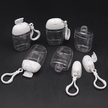 30ml Children Mini Cleaning Bottle Empty Hand Sanitizer Travel Hook Keychain Carriers Flip Cap Reusable Portable Empty Bottles