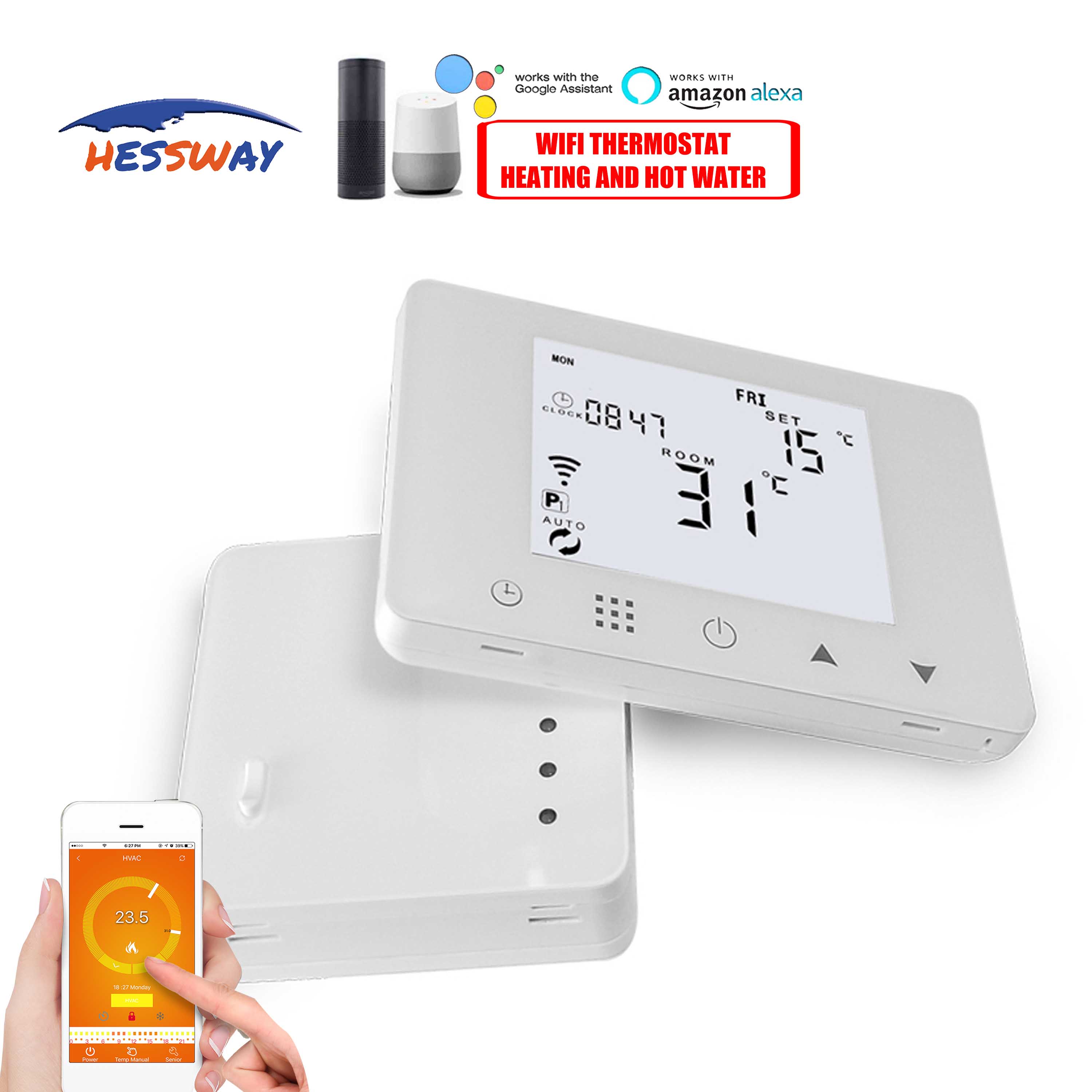 433Mhz RF&Wifi Thermostat Heating Dual Sensor Temperature Controller for 16A Substrate Heater