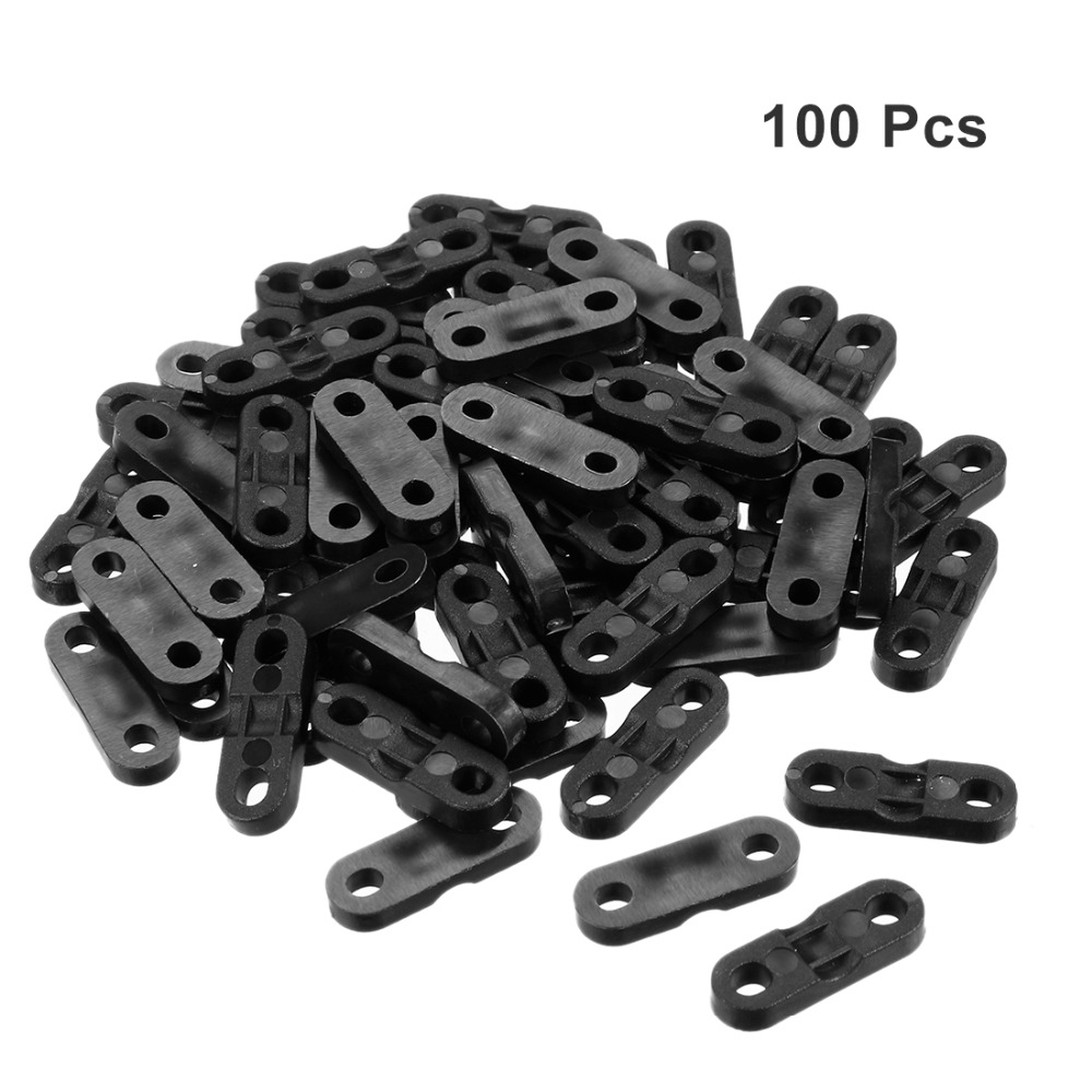 Uxcell 100pcs Nylon Black Cable Clip Clamp for 3.6mm Diameter Cord Tie Mount Screws Fixed Base Fasteners Securing Lines