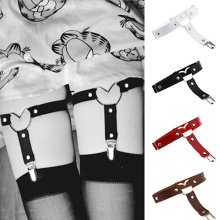 Women's Sexy Elasticity Heart Faux Leather Tight Suspender Punk Garter Belts