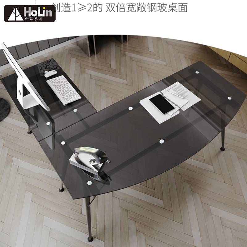 L Glass table for home and office
