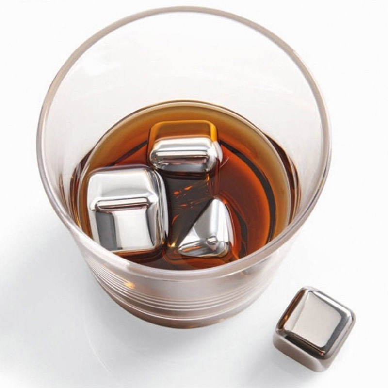 2pcs/Lot Stainless Steel Whiskey Stones Ice Cube Party Drink Cooler Beer Chiller Wine Cooler