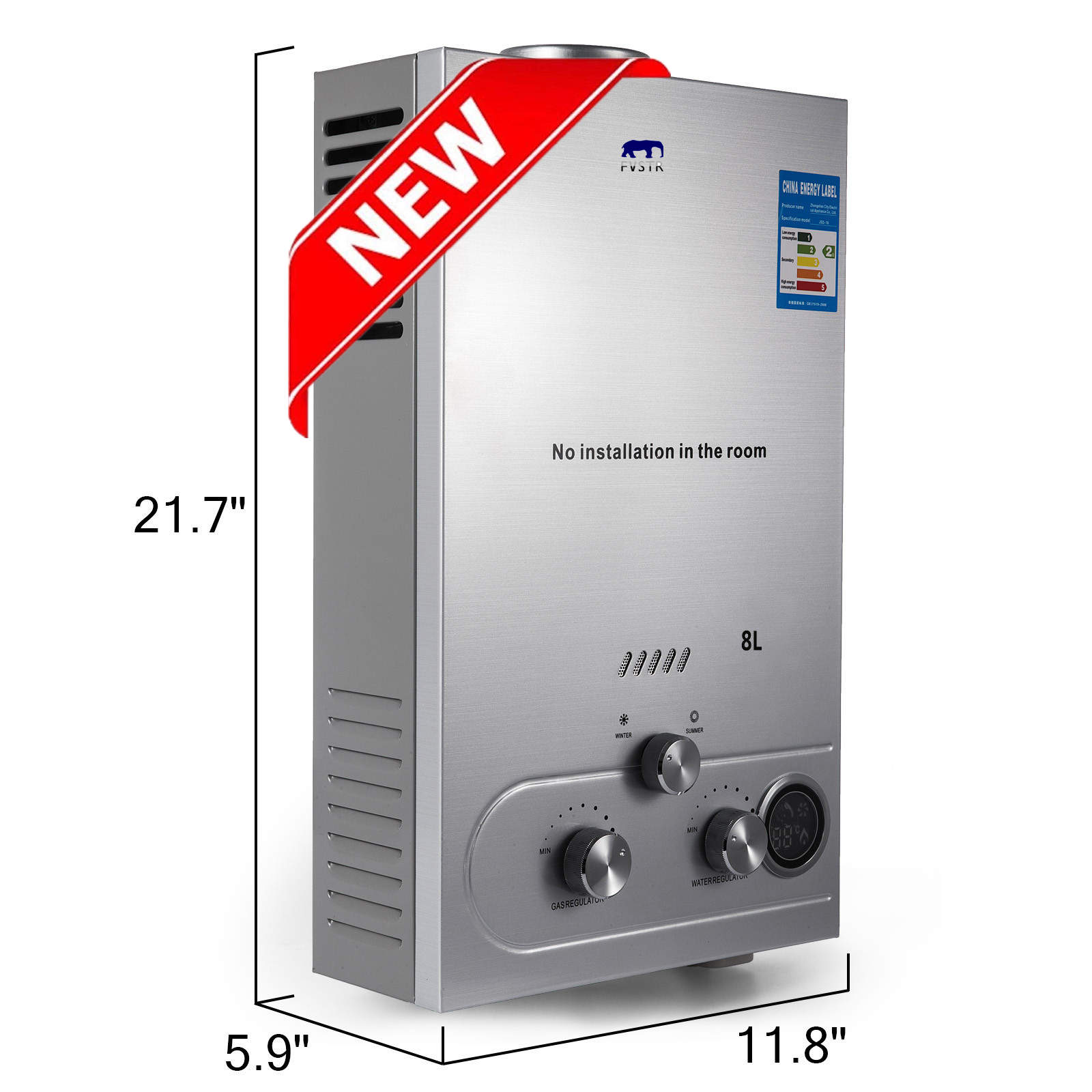 2020 Flue Type Flue Type Cb Emc Lgp Instant /Tankless 8l Lpg Propane Gas Hot Water Heater Boiler Stainless Lcd Ce FD