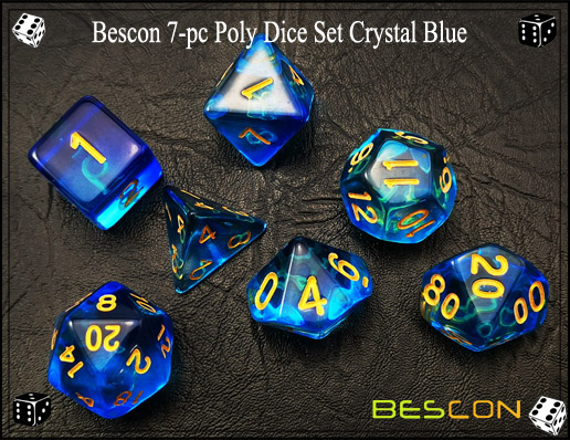 Crystal Blue Dice Set-5