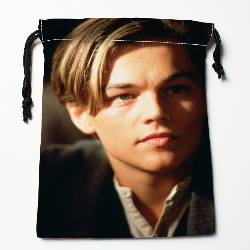 New Arrival Leonardo DiCaprio Drawstring Bags Print 18X22CM Soft Satin Fabric Resuable Storage Storage Clothes Bag Shoes Bags