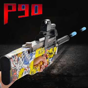 Electric Burst P90 Graffiti Toy Gun Plastic CS Game Laser Sight Silencer 9mm Hydro Balls Paintball Boys Toys Outdoor Pistol Gift