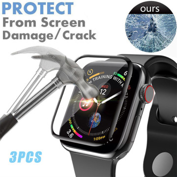 Tempered Film 3D Screen Protector for iWatch 5 Series 44 mm 40 mm Smart Watch Screen Protective Cover Accessories 3Pack 19Sep