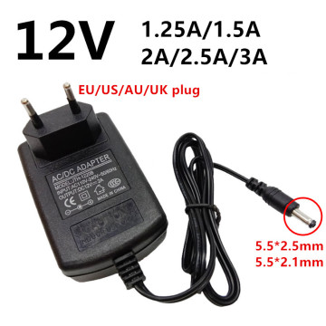 12V 12 Volt Universal Power Adapter Supply ac/dc adaptor adaptador AC 100V 220V Converter to DC 12v 1.25A 1.5A 2A 2.5A 3A 5.5mm