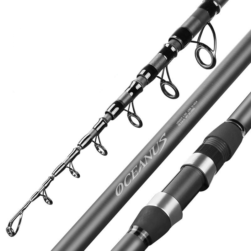 2.7M-5.4M Carbon Rock Fishing Rod Ultra-light Distance Throwing Pole Long Sections Telescopic Fishing Fishing Tackle