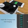 2500W 10A Charger Surge Protection Socket Household Charging Ports Power Strips Universal EU Plug Extension Cord 6 USB Ports