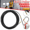 3mm Durable Black Fiberglass Electric Guide Device Cable Push Pullers Duct Snake Rodder Fish Tape Wire 5m to 40m Length