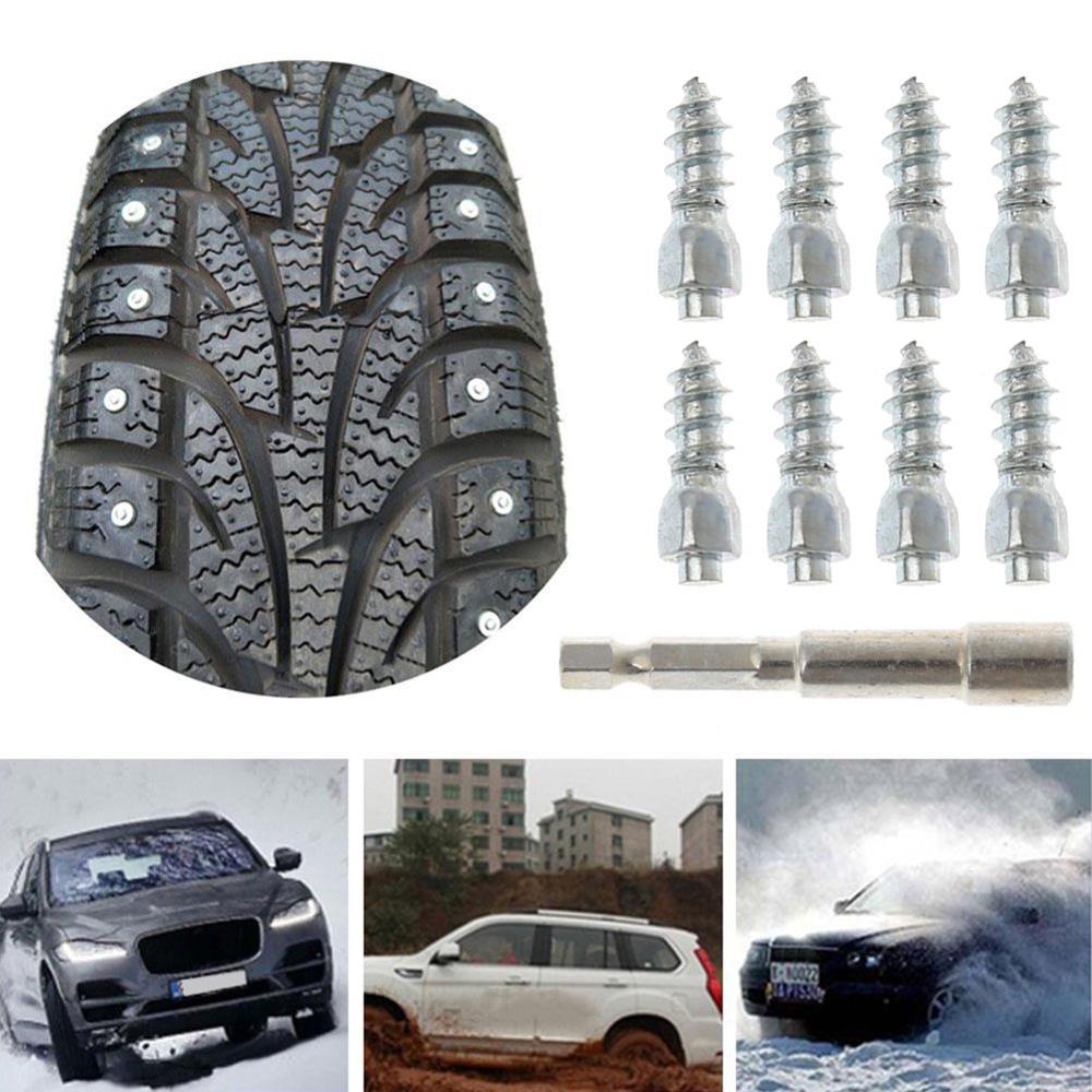 12mm Carbide Screw Tire Studs Snow Spikes Anti-Slip Anti-ice for Car/SUV/ATV/UTV with Installation Tool