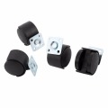 4pcs Black Swivel Plate Caster Nylon Wheel Chair Table Castor Replacement 30mm Mayitr Hardware Casters For Furniture Machinery