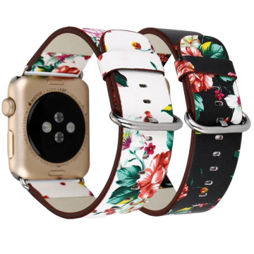 Fresh Leather Loop for Apple Watch Band 38mm 42mm 40mm 44mm Flower Watchband for iwatch 4 3 2 1 Strap series 5 6 se