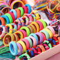 Mixed Rainbow Colorful Elastic Hair Bands Rope Mini Flower Hair Clips Grip Claw Barrettes Set Rubber Bands Hair Accessories