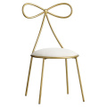 Nordic gold color stainless steel dressing room chair