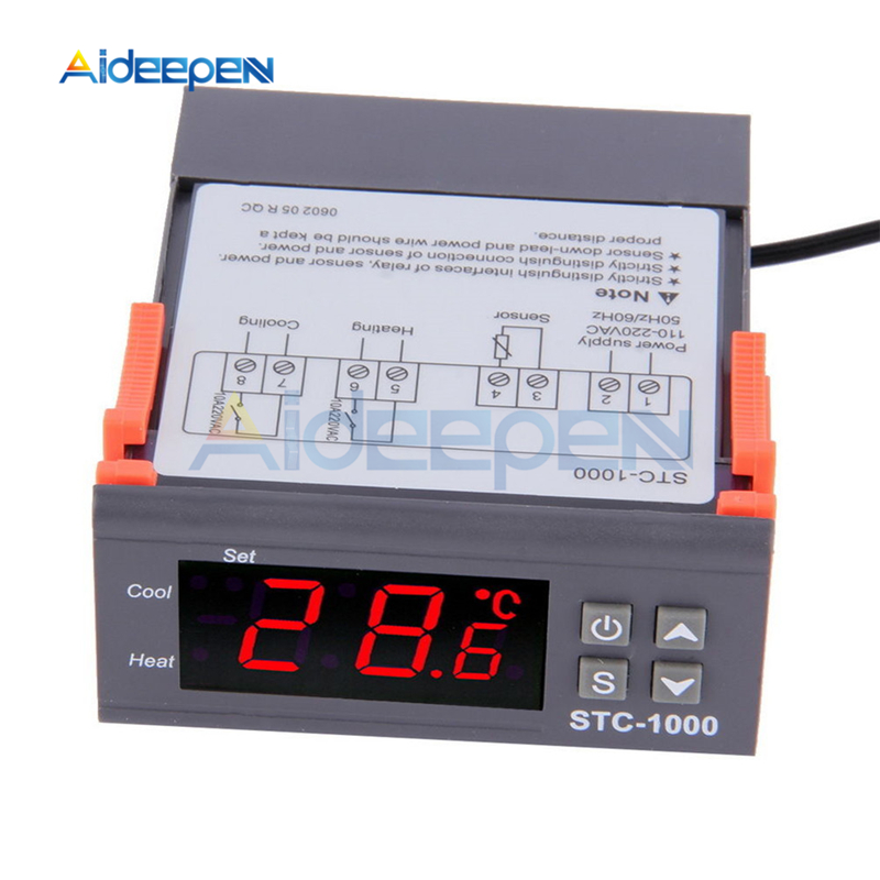 STC 1000 LED Digital Thermostat for Incubator Temperature Controller Thermoregulator Relay Heating Cooling STC-1000 12V 24V 220V