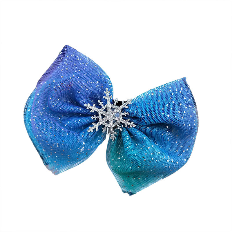 KIDS Hairpin Princess Elsa Baby Hair Accessories Super Big Blue Bow Princess Wand Hair Clips Kids Headbands