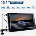 10.2 Inch 12V Portable Digital Analog Television DVB-T / DVB-T2 TFT LED HD TV Support TF Card USB Outdoor Audio Car Television
